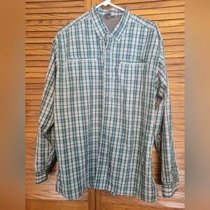 Eddie Bauer Green Plaid Men's Shirt Size Large